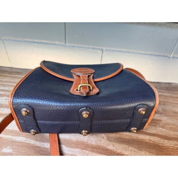 Dooney & Bourke Crossbody Bag Women’s 10” Black AWL Pebbled Leather Tan Trim - Picture 5 of 9